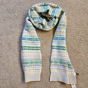 NWT Talbots Pastel Fair Isle Knit Scarf